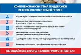 Информационные материалы по поддержке участников специальной военной операции и руководителями филиалов Государственного фонда «Защитники Отечества»